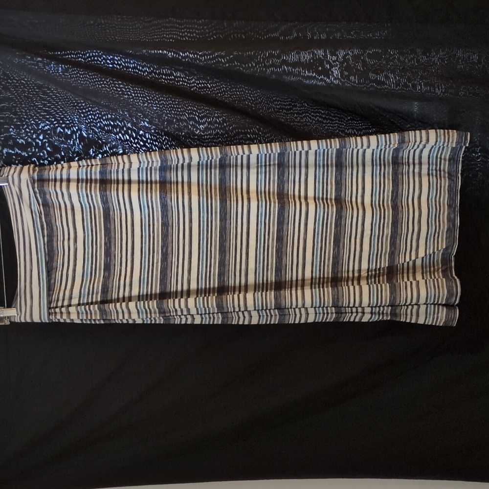 Striped Women's Skirt in Blue and Gray